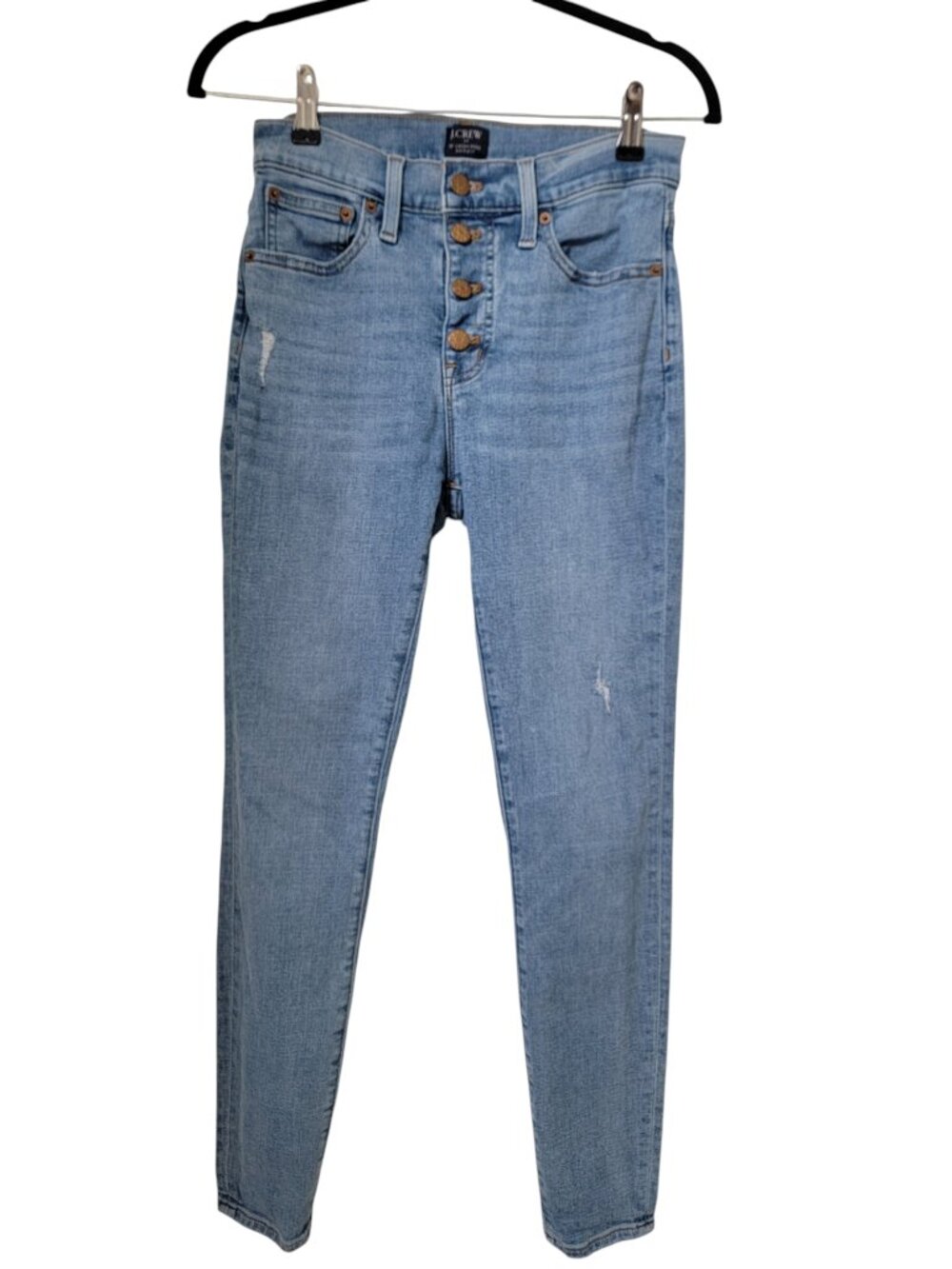 J. Crew Size 26 Light-to-Medium Wash 10" High Rise Skinny Jeans